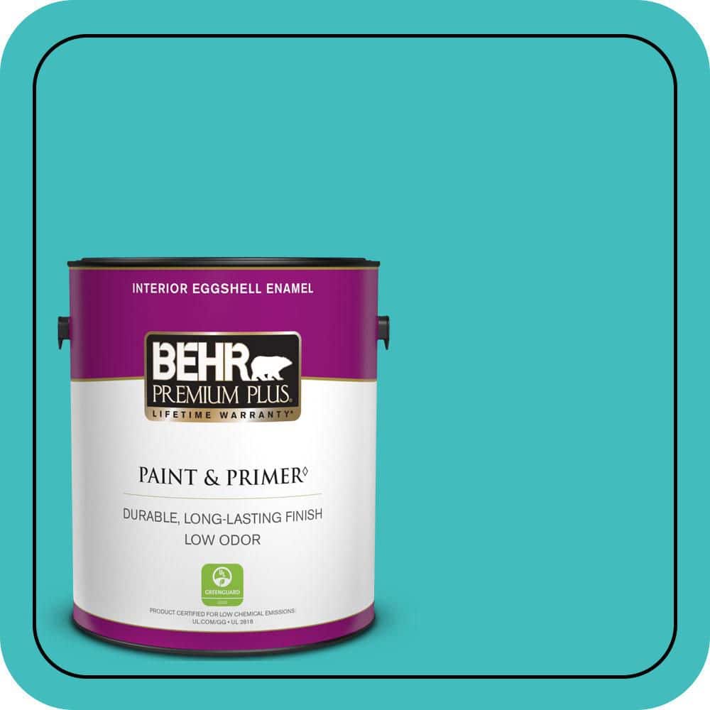 BEHR PREMIUM PLUS 1 gal. #P460-4 Lagoon Rock Eggshell Enamel Low Odor Interior Paint & Primer (1)