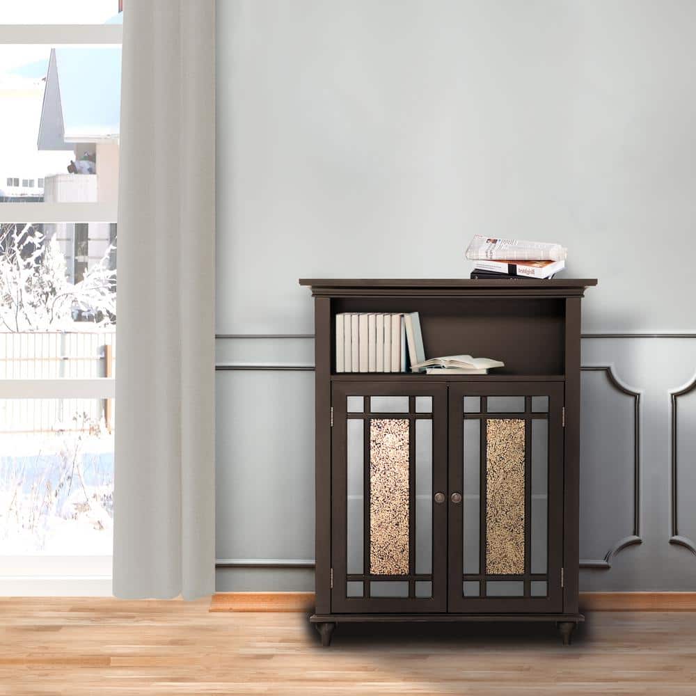 Teamson Home Windsor 26.5 in. W 34 in. H 12 in. D Freestanding 2-Door Floor Cabinet with Storage, White