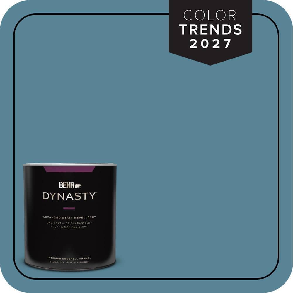 BEHR DYNASTY 1 qt. #S480-5 Blue Moon Bay One-Coat Hide Eggshell Enamel Interior Stain-Blocking Paint and Primer