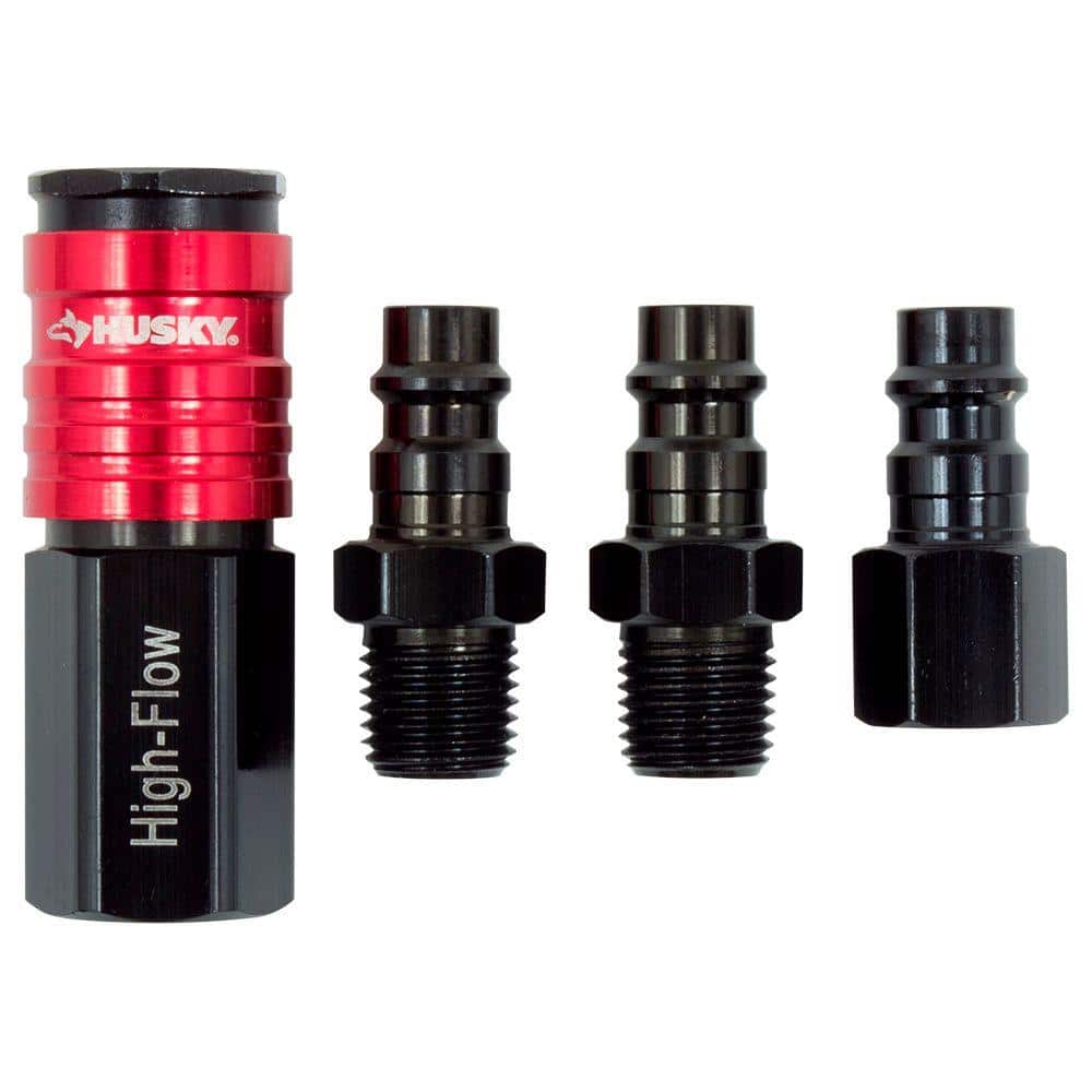 Husky High Flow Aluminum Female Quick Coupler and Plug Set (1)