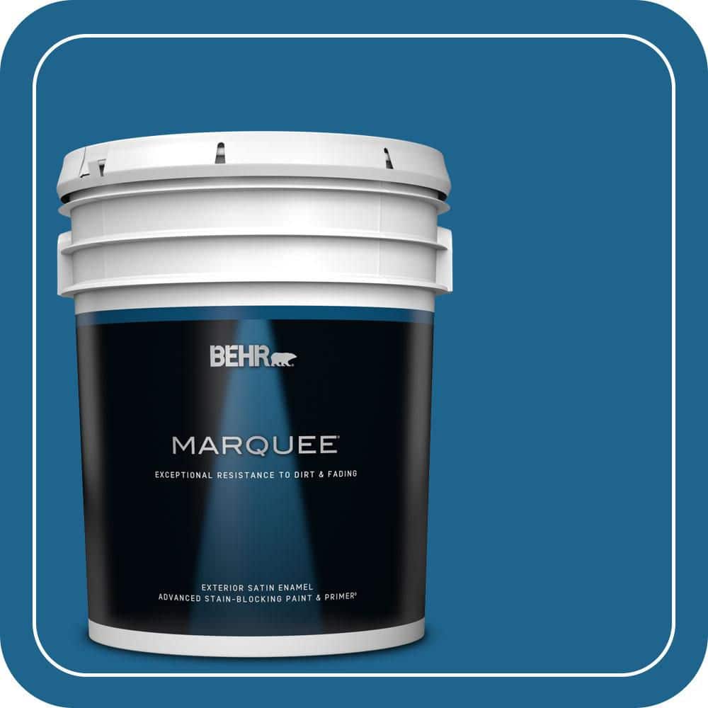BEHR MARQUEE 5 gal. #MQ5-57 Traditional Blue Satin Enamel Exterior Paint & Primer