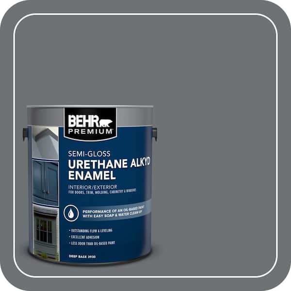 BEHR PREMIUM 1 gal. #MQ5-28 Dawn Gray Urethane Alkyd Semi-Gloss Enamel Interior/Exterior Paint (2)