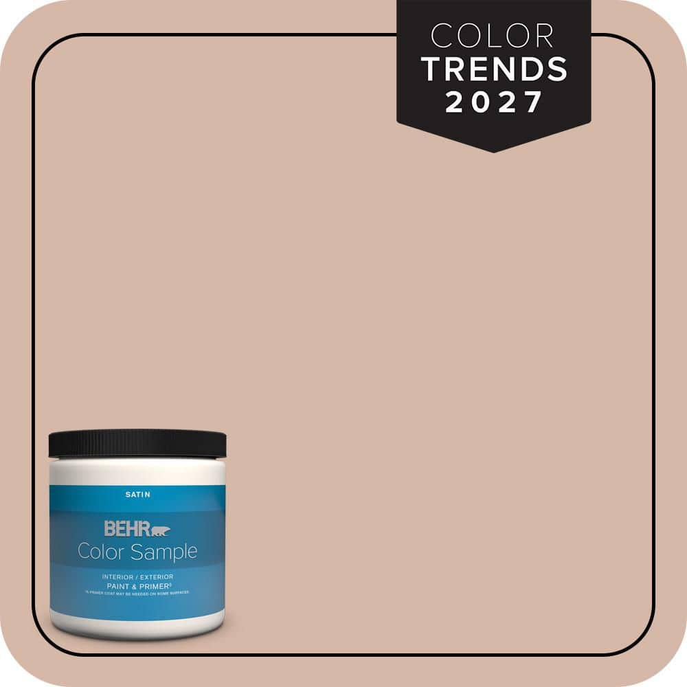 BEHR PREMIUM PLUS 8 oz. #S190-3 Sedona Pink Satin Enamel Interior/Exterior Paint & Primer Color Sample
