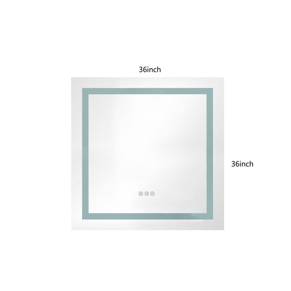 Unbranded 36 in. x 36 in. LED Bathroom Mirror with Front, Wall Mounted, Anti-Fog, Memory, 3 Color Temperatures, Stepless Dimmable (2)