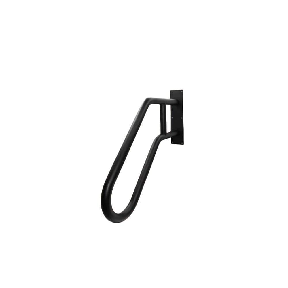 Angel Sar 2.17 ft. Black Metal 1-3 Step Handrail, Outdoor Steps Wall Mount for Kids, Elderly, Pregnant Women, Disabled (3)