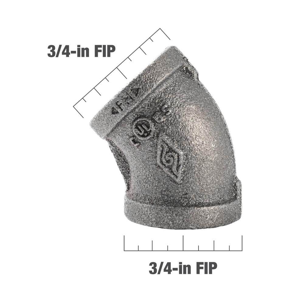 Southland 3/4 in. Black Malleable Iron degree FPT FPT Elbow Fitting (4)