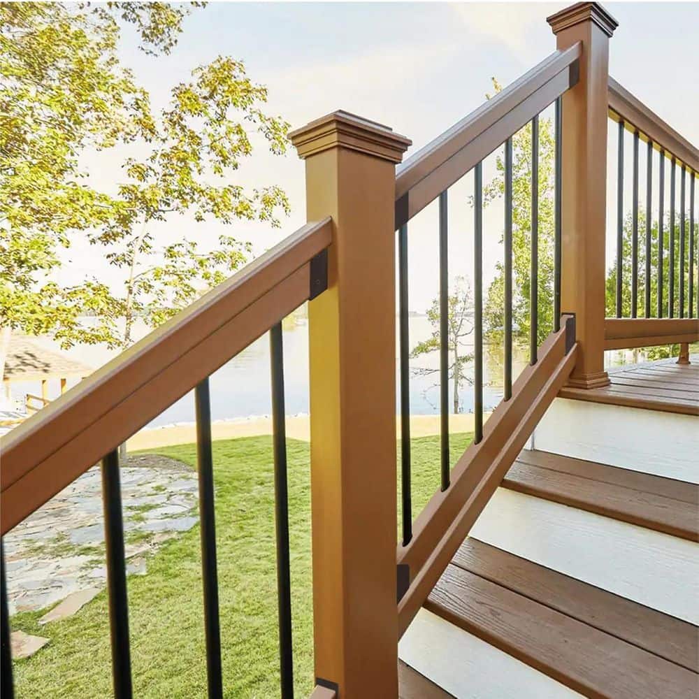 Afoxsos 201 Stainless Steel 2 x 4 Stair Connectors for Deck Railing 30° Handrail Installation Brackets 2 Pair Black (2)