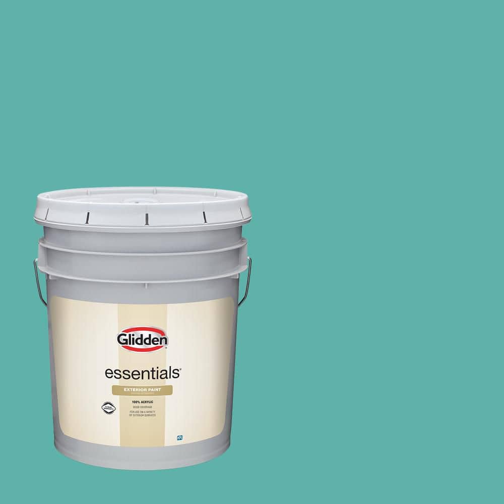 Glidden Essentials 5 gal. PPG1231-5 Artesian Well Satin Exterior Paint