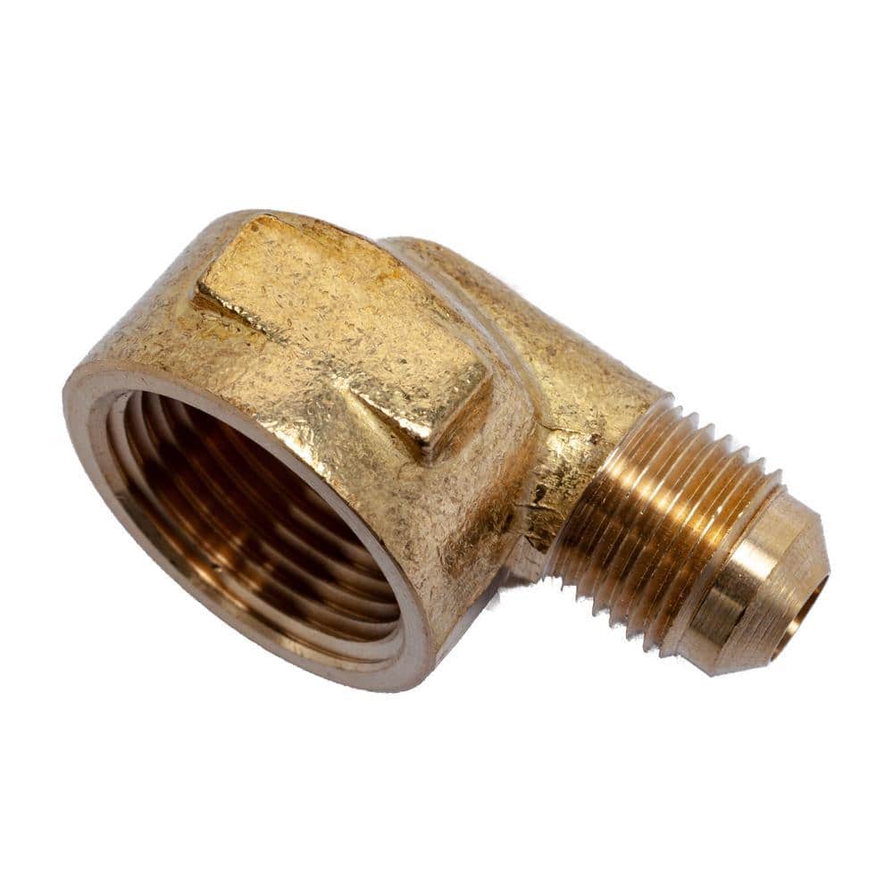LTWFITTING 3/8 in. Flare x 3/4 in. FIP Brass 90-Degree Flare Elbow Fitting (5-Pack) (2)