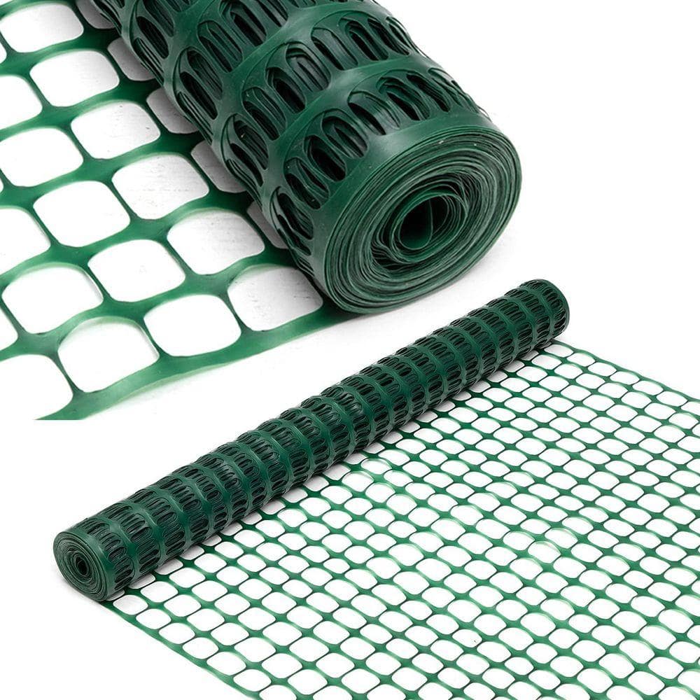 iminuo 4 ft. x 100 ft. Plastic Safety Fence, Mesh Fence Roll Barrier Netting for Construction and Event Fencing, Green