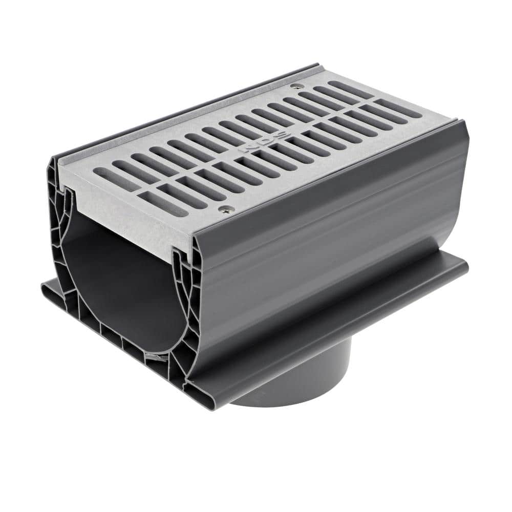 NDS 7 in. Spee-D Channel Drain with Grate and 3 in. and 4 in. Bottom Outlet (1)