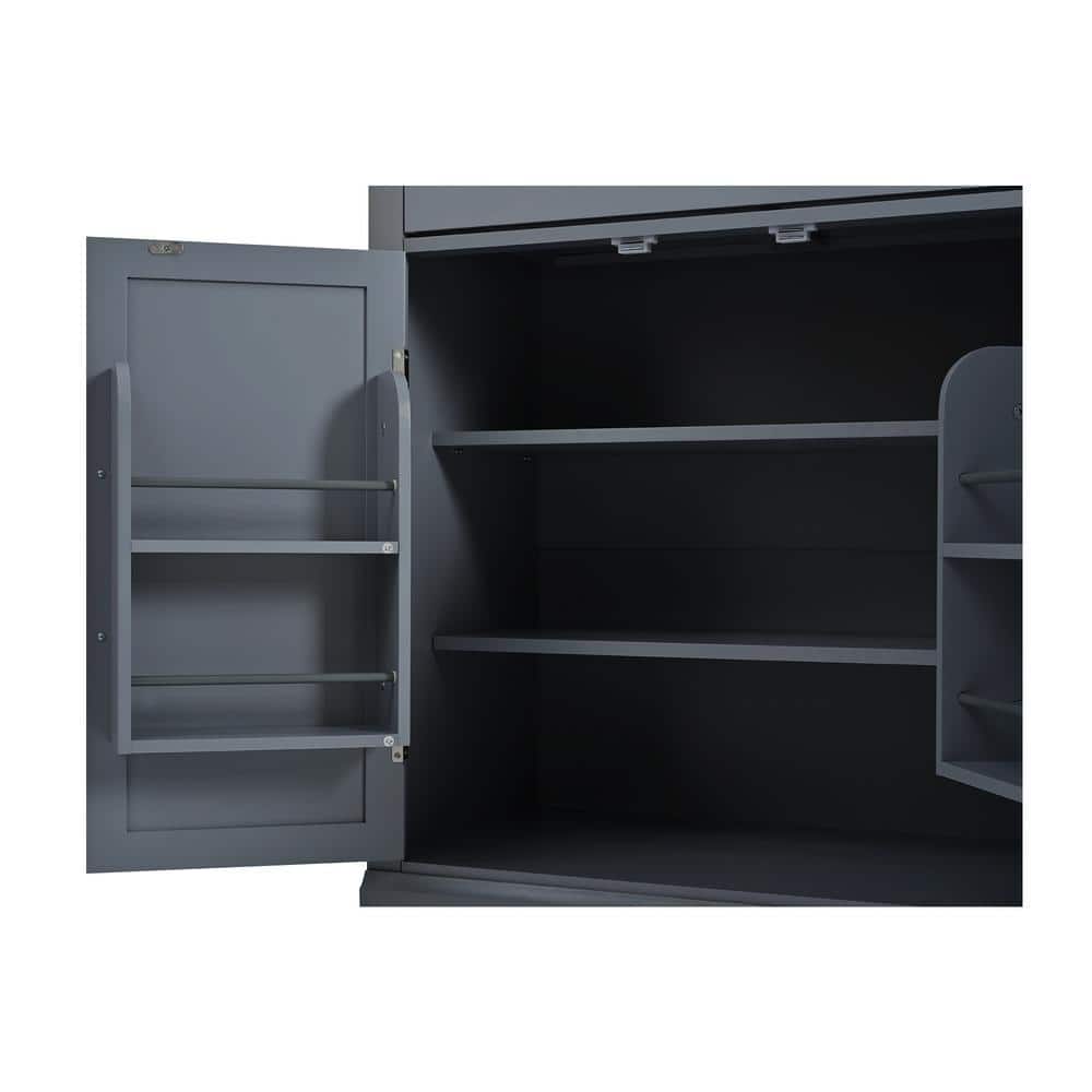 COWLOWN 28.7 in. W x 17.5 in. D x 35.4 in. H Bathroom Gray Linen Cabinet (3)