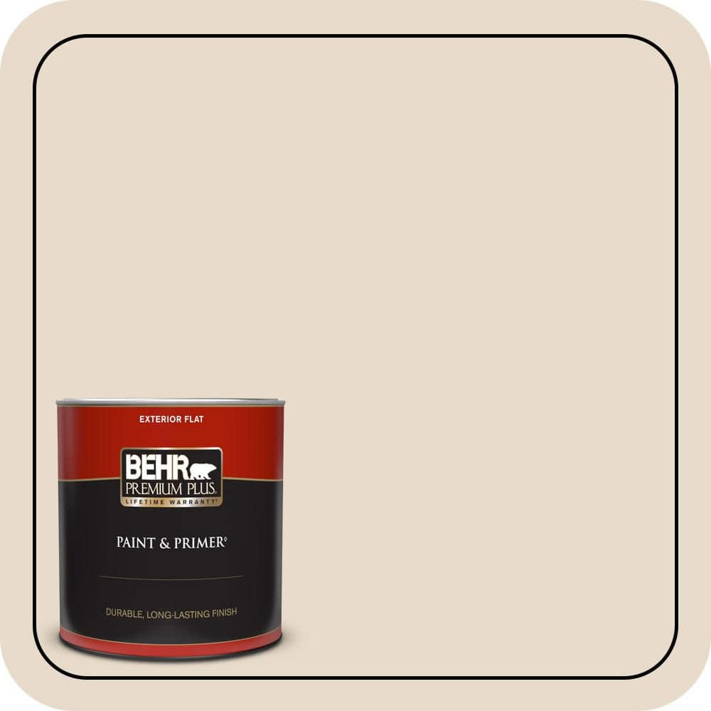 BEHR PREMIUM PLUS 1 qt. #T12-15 Serengeti Dust Flat Exterior Paint & Primer