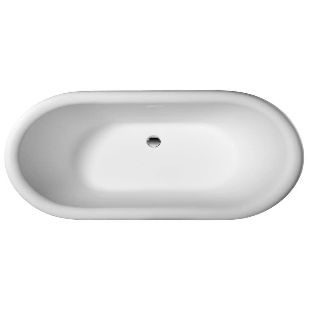 Barclay Products Winston 70 in. Stone Resin Flatbottom Oval Bathtub in Glossy White (2)