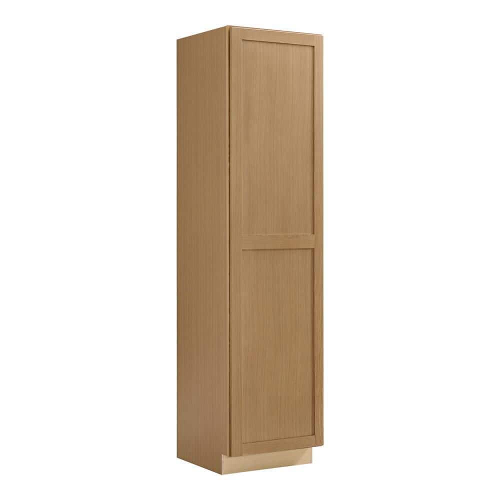 Hampton Bay Avondale 24 in. W x 96 in. H x 24 in. D Ready To Assemble Plywood Shaker Utility Pantry Cabinet in White Oak
