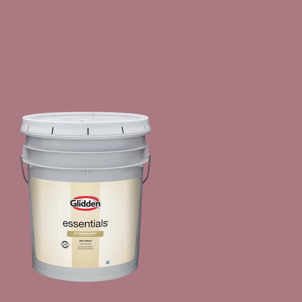 Glidden Essentials 5 gal. PPG1049-5 Mauve Madness Flat/Matte Exterior Paint