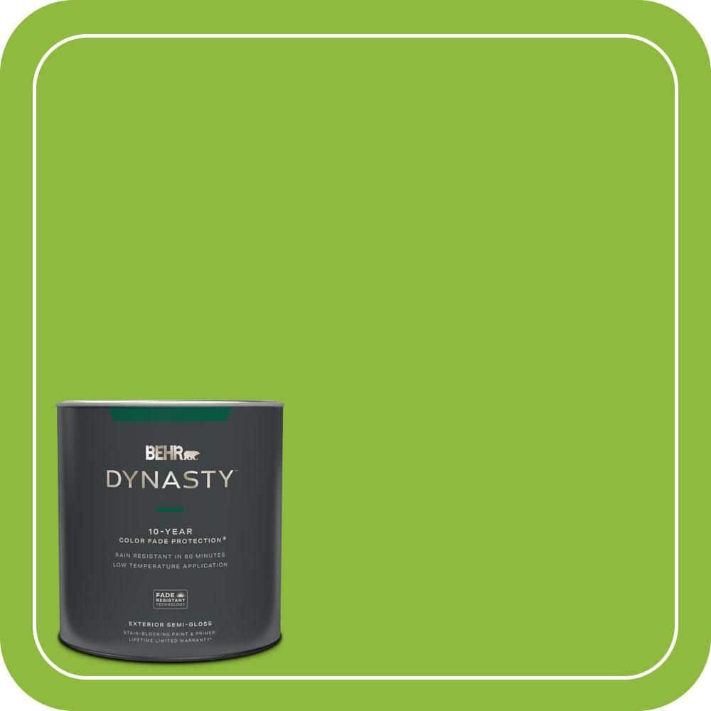 BEHR DYNASTY 1 qt. #S-G-420 Limeade Semi-Gloss Exterior Stain-Blocking Paint & Primer