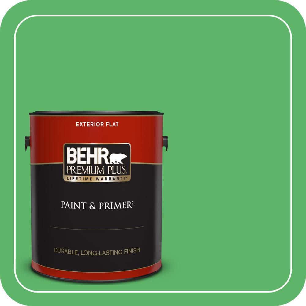 BEHR PREMIUM PLUS 1 gal. #P390-6 Lawn Party Flat Exterior Paint & Primer