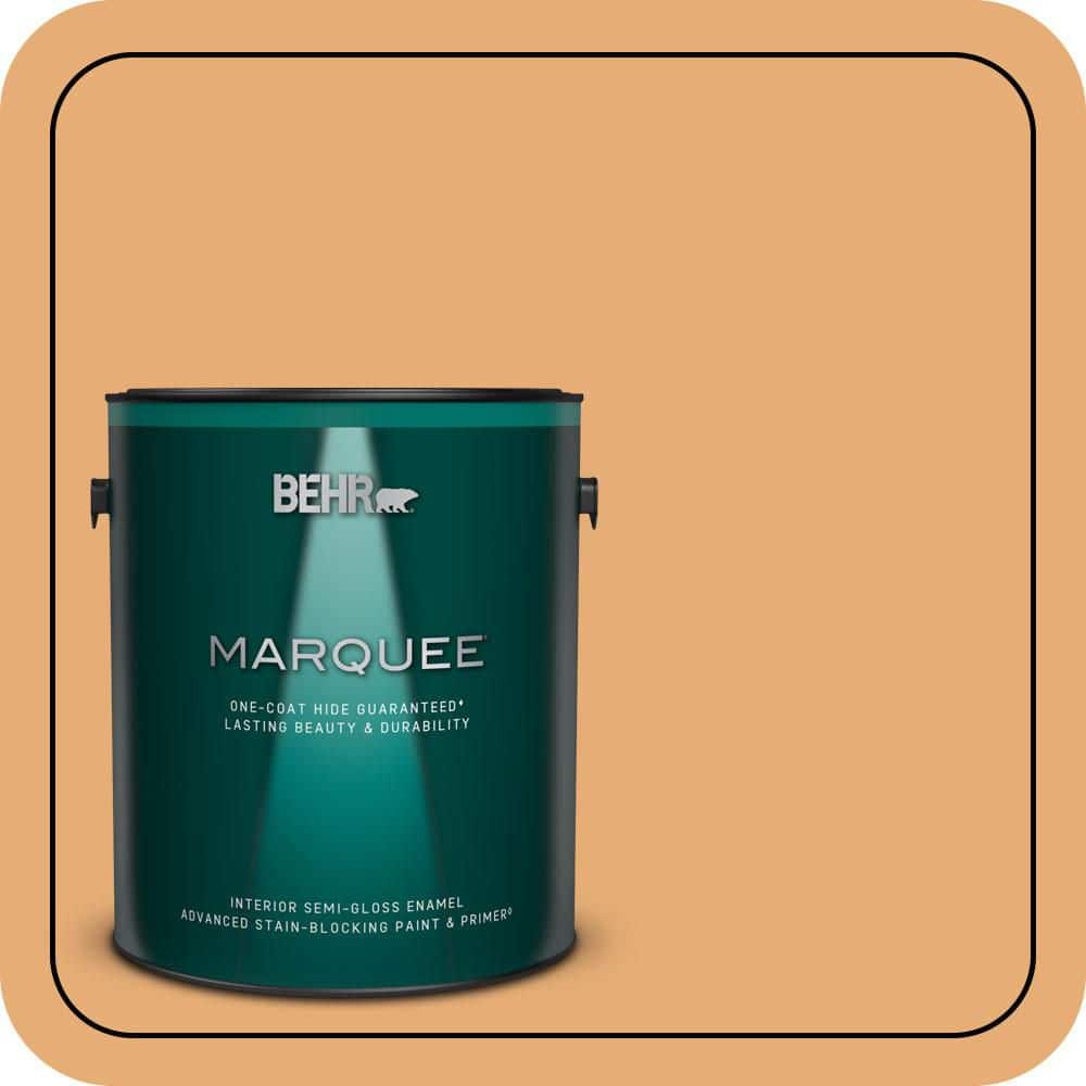 BEHR MARQUEE 1 gal. #PMD-75 Autumn Gourd Semi-Gloss Enamel Interior Paint & Primer