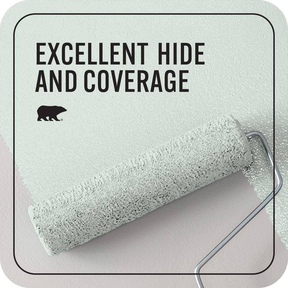 BEHR PREMIUM PLUS 1 qt. #470E-2 Water Mark Flat EcoMix Plant-Based Interior Paint & Primer (2)