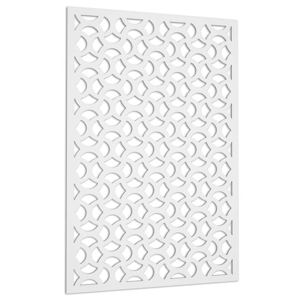 Acurio Latticeworks Casablanca 4 ft. x 32 in. White Vinyl Decorative Screen Panel (2)