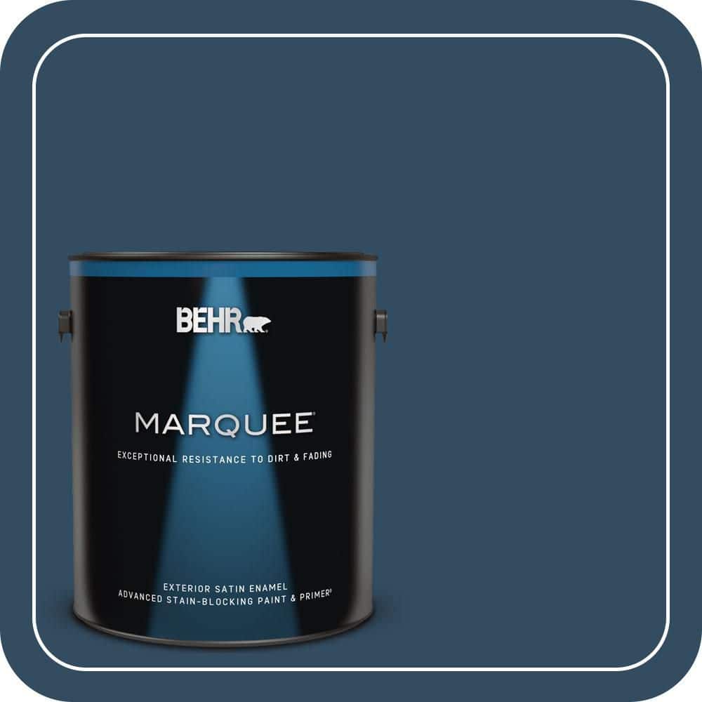 BEHR MARQUEE 1 gal. #570D-7 Nocturnal Sea Satin Enamel Exterior Paint & Primer