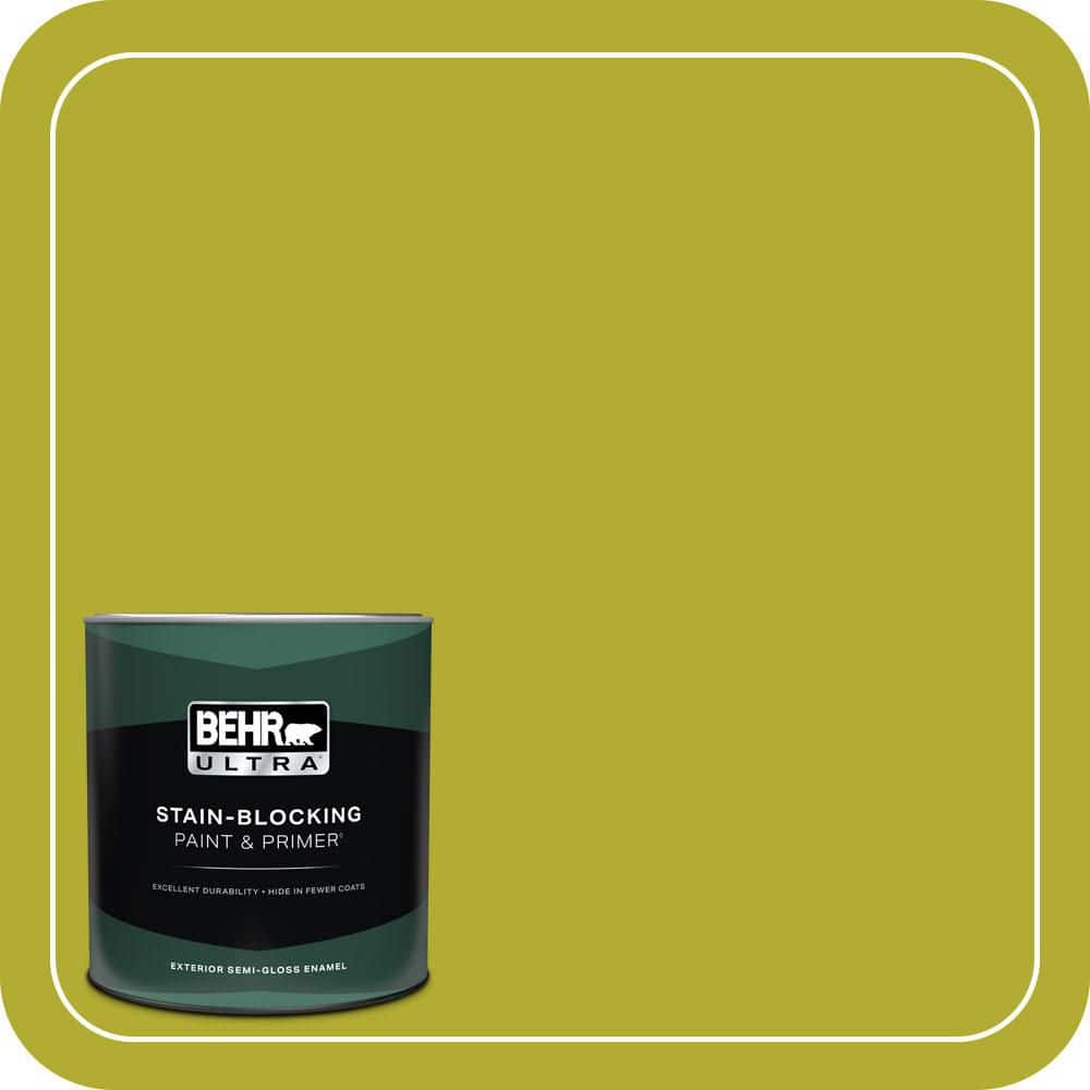 BEHR ULTRA 1 qt. #P340-6 Green Neon Semi-Gloss Enamel Exterior Paint & Primer
