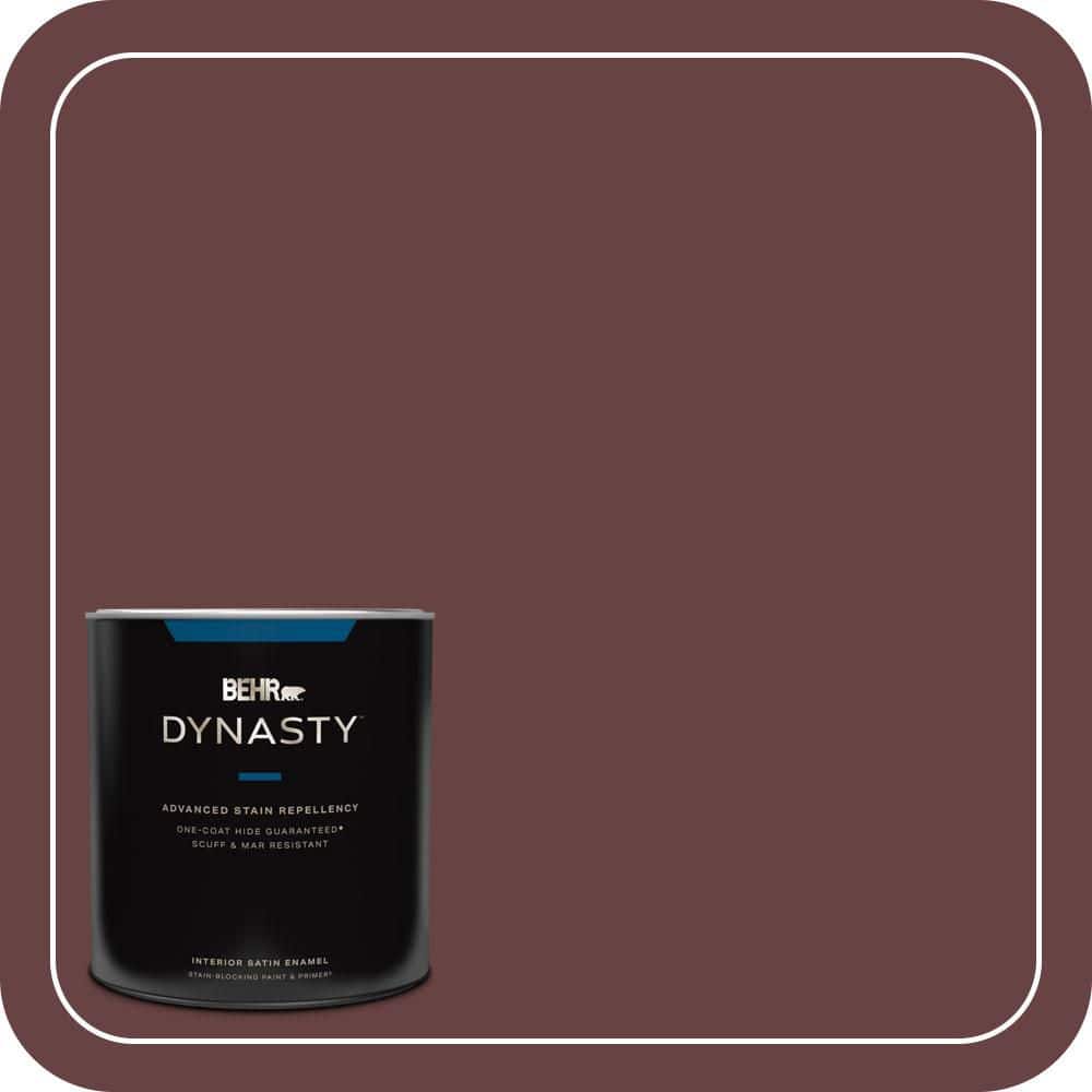 BEHR DYNASTY 1 qt. #MQ1-14 Twinberry One-Coat Hide Satin Enamel Interior Stain-Blocking Paint & Primer