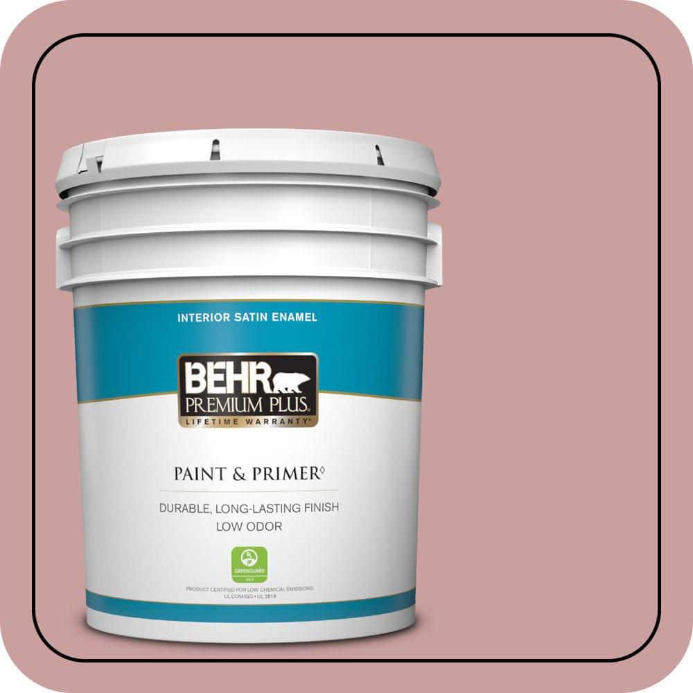 BEHR PREMIUM PLUS 5 gal. #MQ1-13 Lady Guinevere Satin Enamel Low Odor Interior Paint & Primer