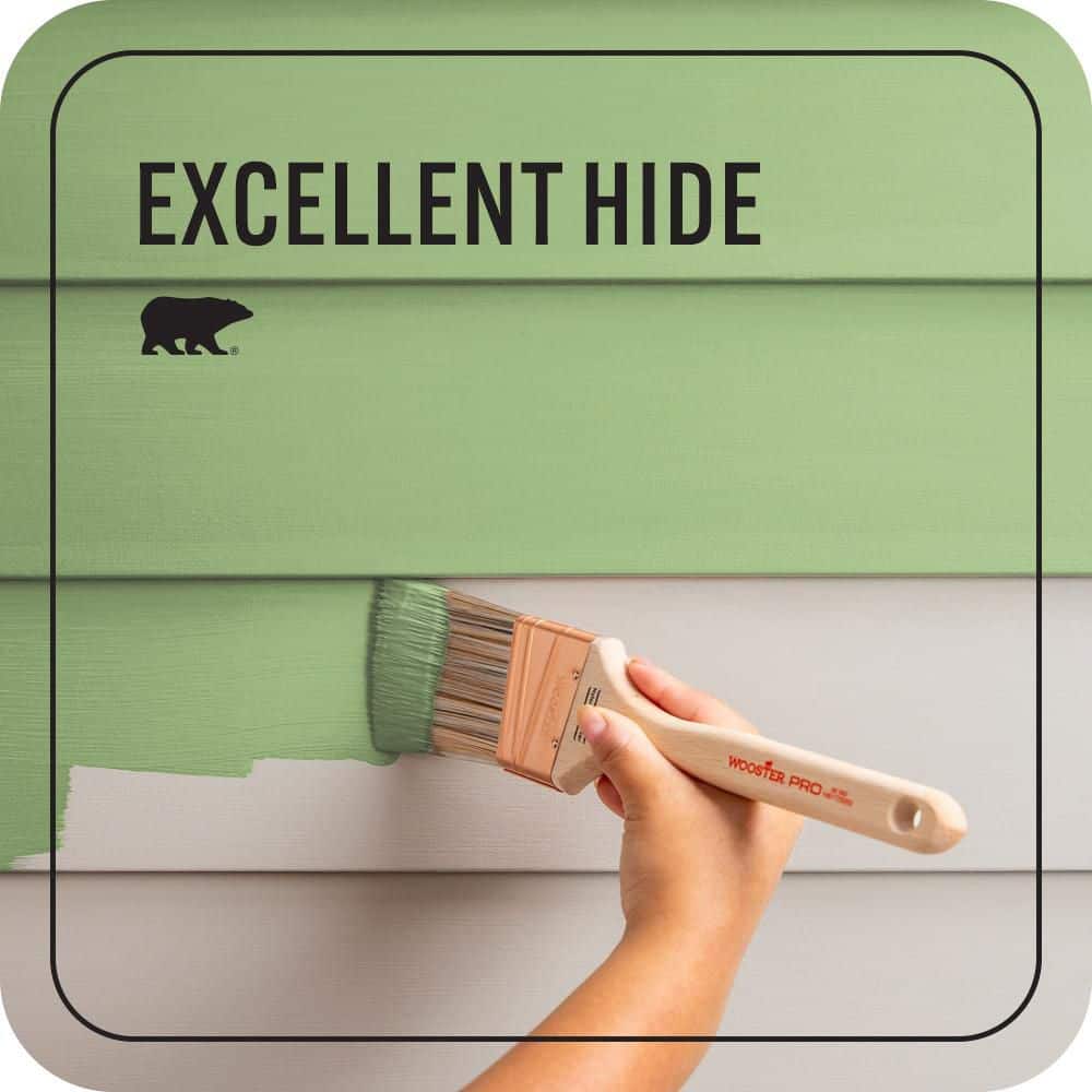 BEHR PREMIUM PLUS 1 gal. #P380-5 Gleeful Flat Exterior Paint & Primer (4)