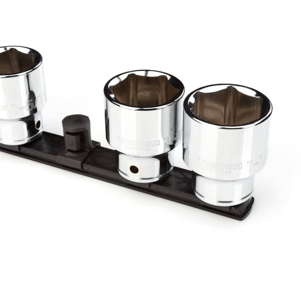 TEKTON 3/4 in. Drive x 18 in. Socket Rail, 10 Clips, Black (2)