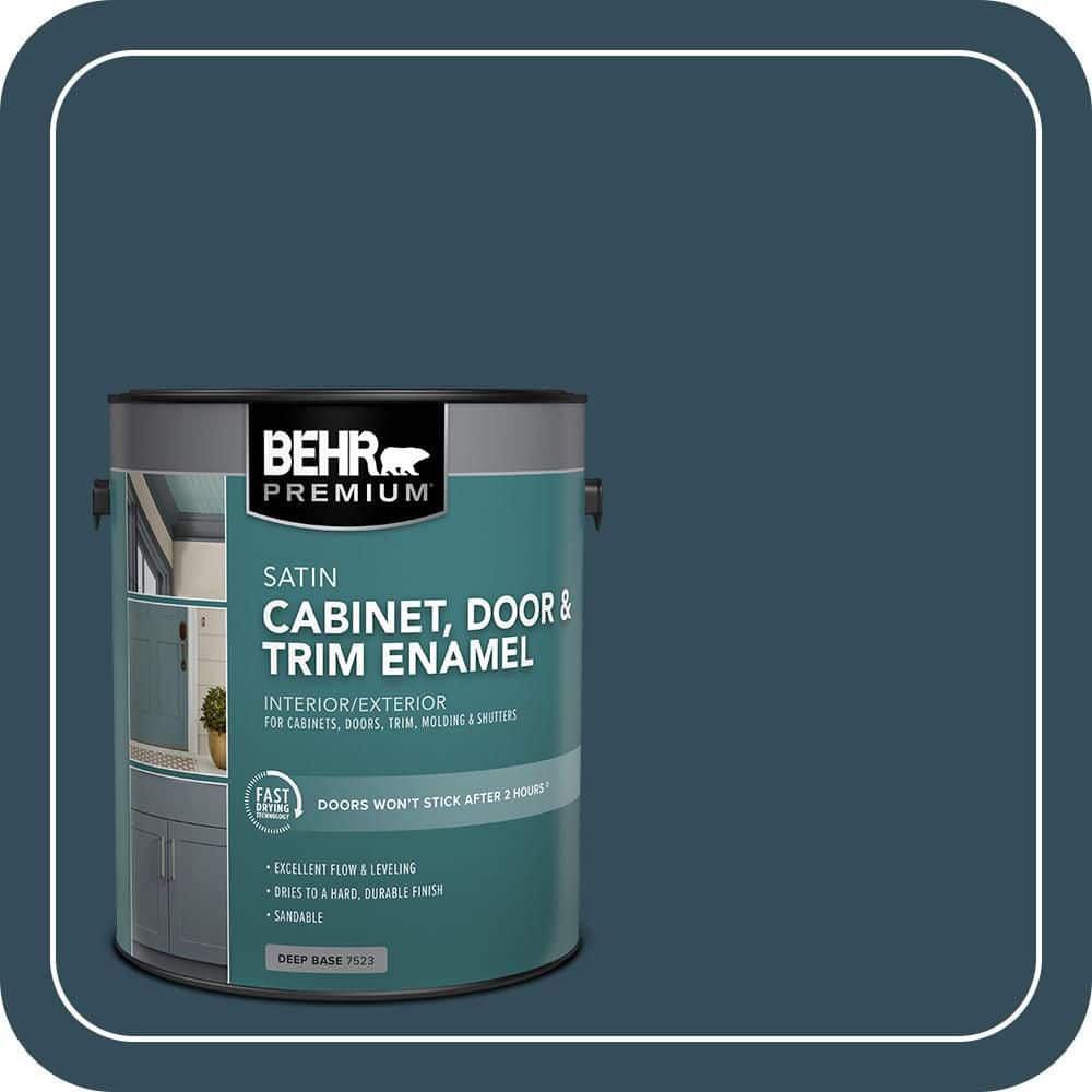 BEHR PREMIUM 1 gal. #HDC-CL-28 Nocturne Blue Satin Enamel Interior/Exterior Cabinet, Door & Trim Paint (1)