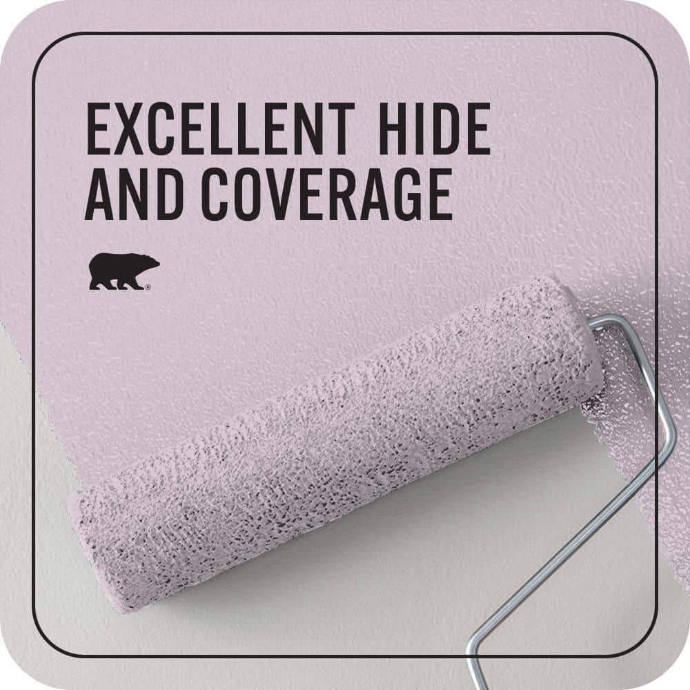 BEHR PREMIUM PLUS 1 qt. #S110-2 Orchid Haze Flat EcoMix Plant-Based Interior Paint & Primer (2)