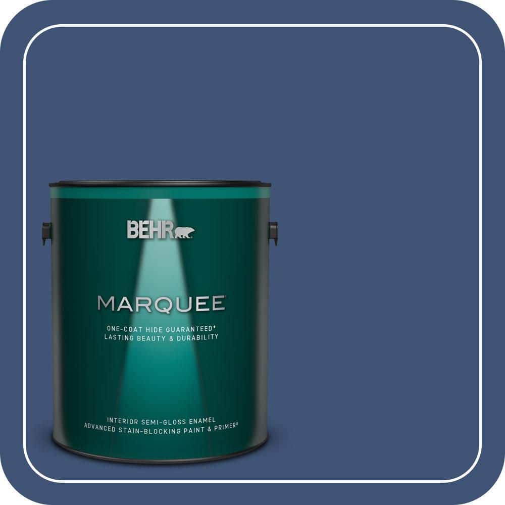 BEHR MARQUEE 1 gal. #600D-7 Daring Indigo Semi-Gloss Enamel Interior Paint & Primer