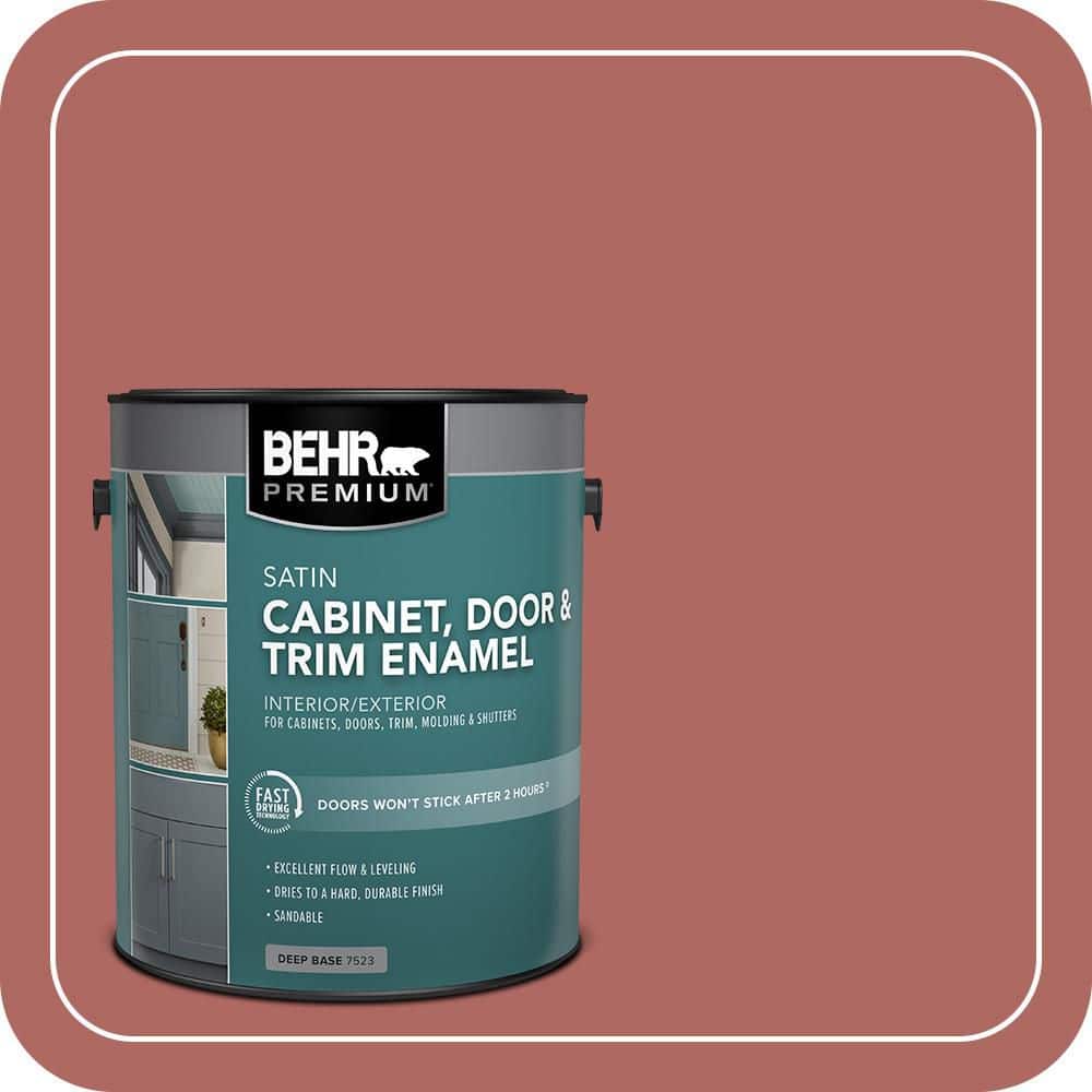 BEHR PREMIUM 1 gal. #PPU2-13 Colonial Brick Satin Enamel Interior/Exterior Cabinet, Door & Trim Paint