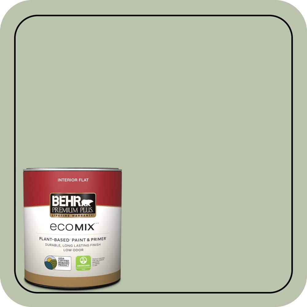 BEHR PREMIUM PLUS 1 qt. #PPU11-10 Whitewater Bay Flat EcoMix Plant-Based Interior Paint & Primer (1)