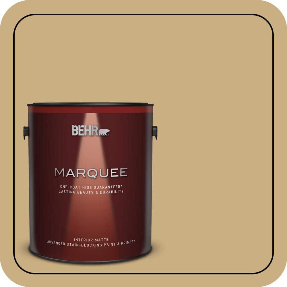 BEHR MARQUEE 1 gal. #S310-4 Perennial Gold One-Coat Hide Matte Interior Paint & Primer