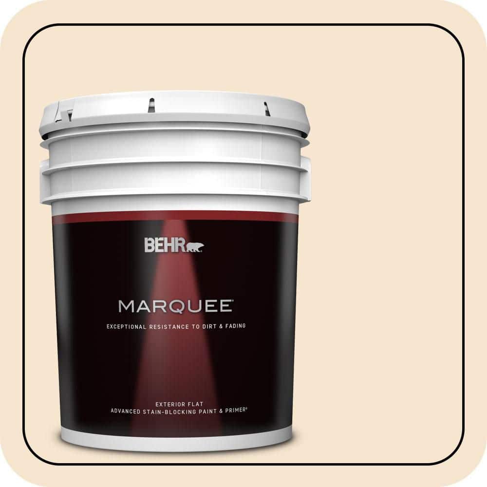BEHR MARQUEE 5 gal. #OR-W03A Peach Meringue Flat Exterior Paint & Primer