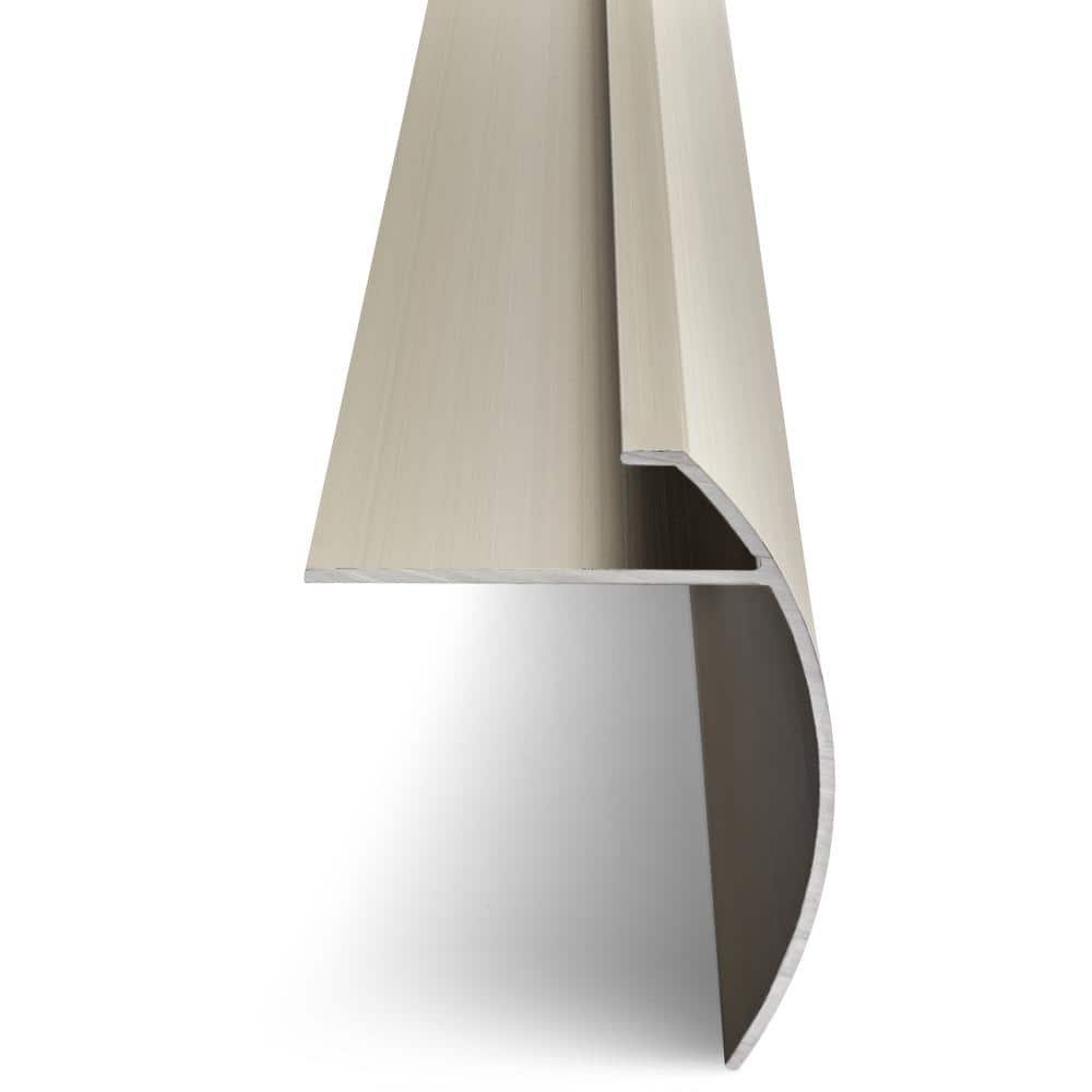 TrimMaster Satin Nickel 8mm x 74 in. Aluminum Stair Nosing Floor Transition Strip (3)