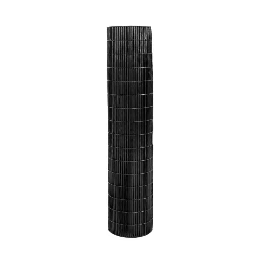 Fencer Wire 4 ft. x 50 ft. 16-Gauge Black PVC Coated Welded Wire Fence with Mesh Size 1/2 in. x 3 in. (3)