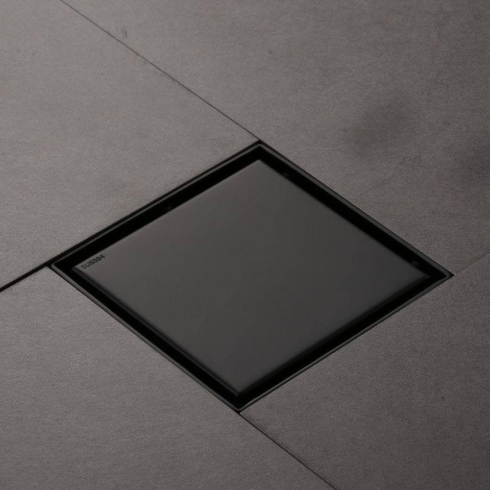 ARCORA Square Hair Catchers and Strainers 3 in. x 5.9 in. X 5.9 Matte Black Stainless Steels Decorative Drain Cover (3)