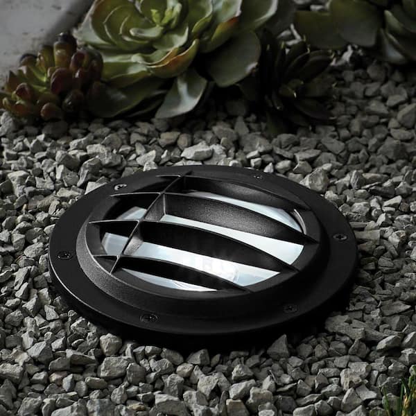 Hampton Bay Low Voltage 500 Lumens Black Outdoor Integrated LED In Ground Well Light; Weather/Water/Rust Resistant