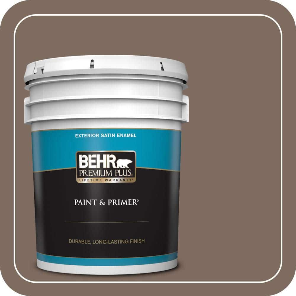 BEHR PREMIUM PLUS 5 gal. #PPU5-03 Antique Earth Satin Enamel Exterior Paint & Primer