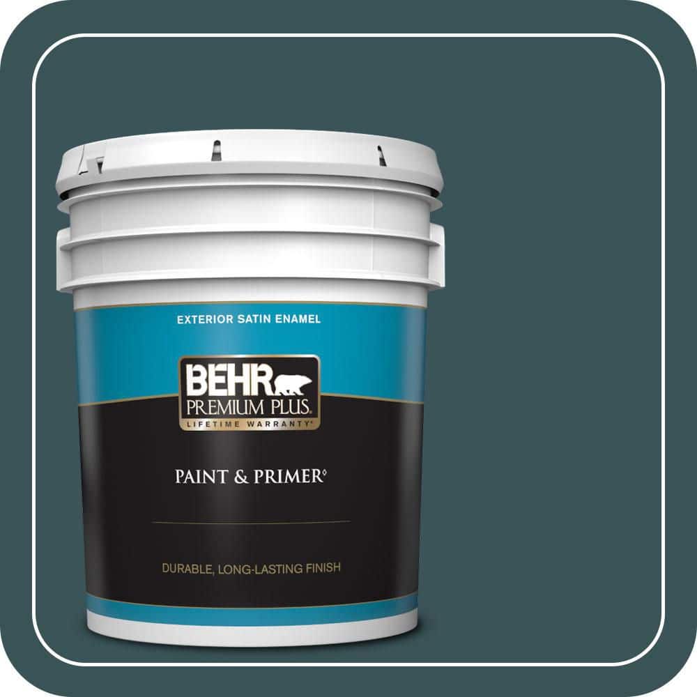 BEHR PREMIUM PLUS 5 gal. #T11-6 Almost Famous Satin Enamel Exterior Paint & Primer
