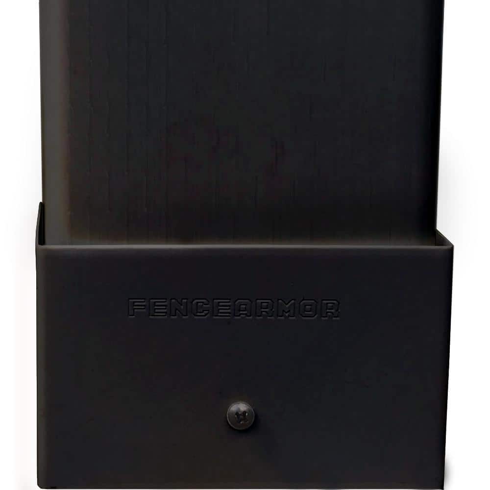 Fence Armor Black Demi Fence Post Guard 5.5 in. L x 3 in. H x .5 in. D for Wood (3)