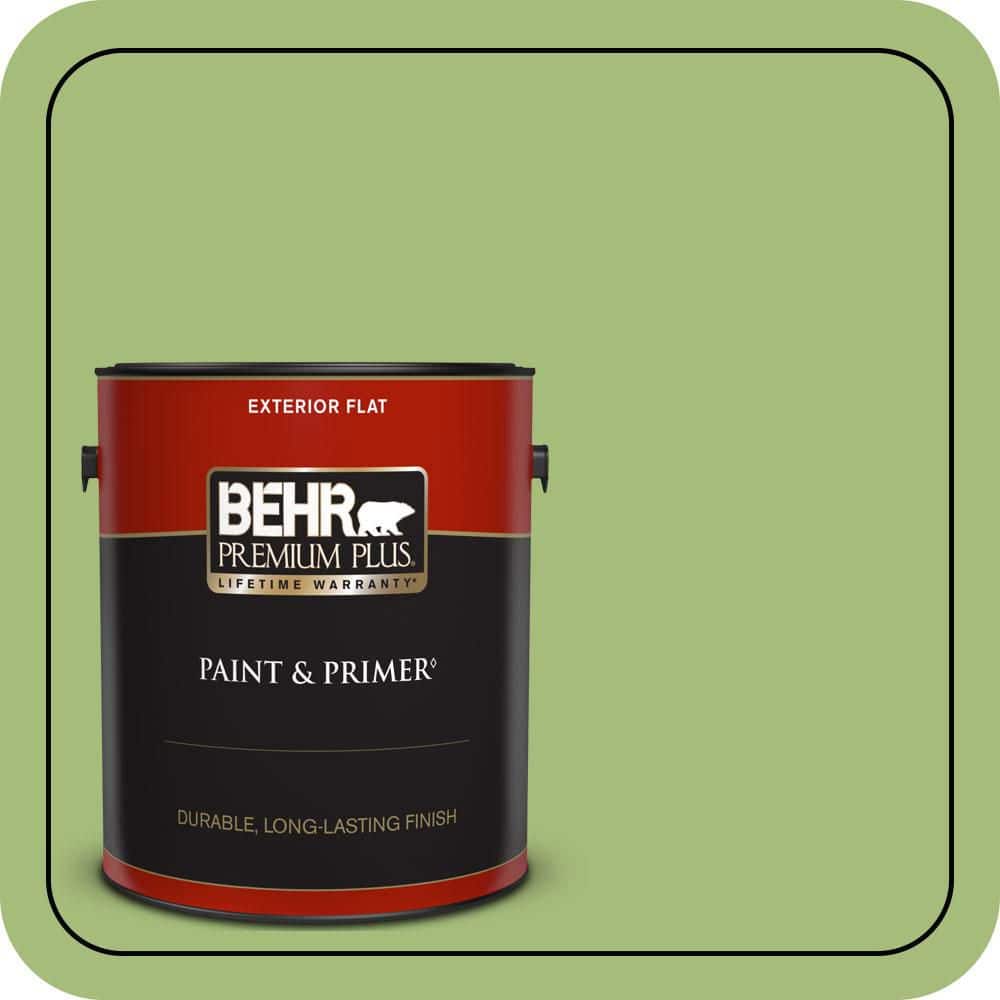 BEHR PREMIUM PLUS 1 gal. #P370-5 Lazy Caterpillar Flat Exterior Paint & Primer