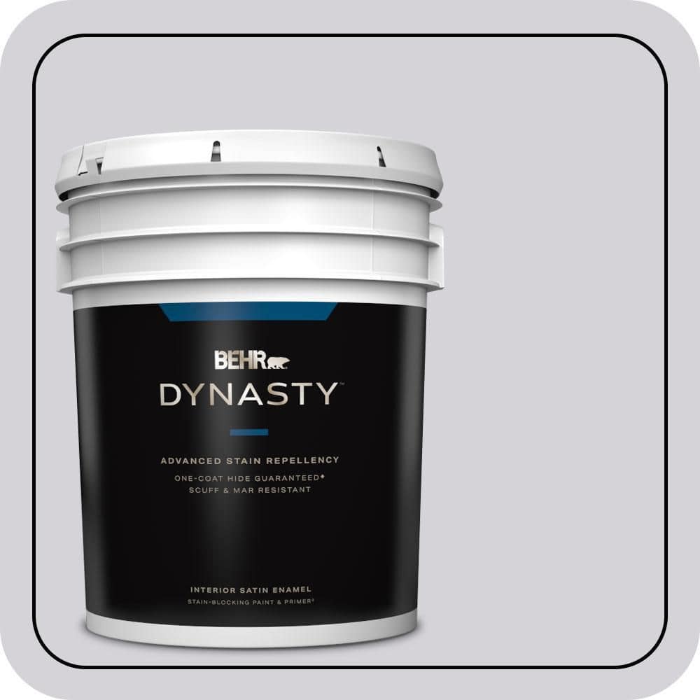 BEHR DYNASTY 5 gal. #N100-2 Etude Lilac Satin Enamel Interior Stain-Blocking Paint & Primer