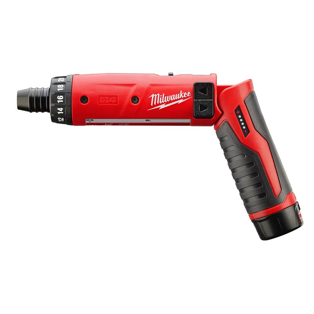 Milwaukee M4 4V Lithium-Ion Cordless 1/4 in. Hex Screwdriver 2-Battery Kit (2)