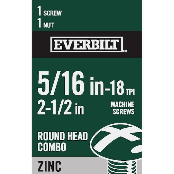 Everbilt 5/16 in.-18 x 2-1/2 in. Phillips-Slotted Round-Head Machine Screw (2)