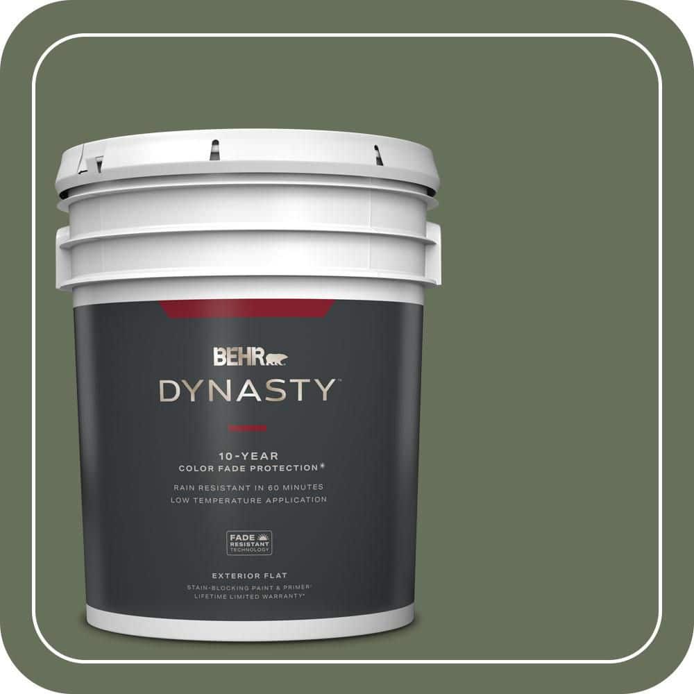BEHR DYNASTY 5 gal. #N390-6 Laurel Garland Flat Exterior Stain-Blocking Paint & Primer